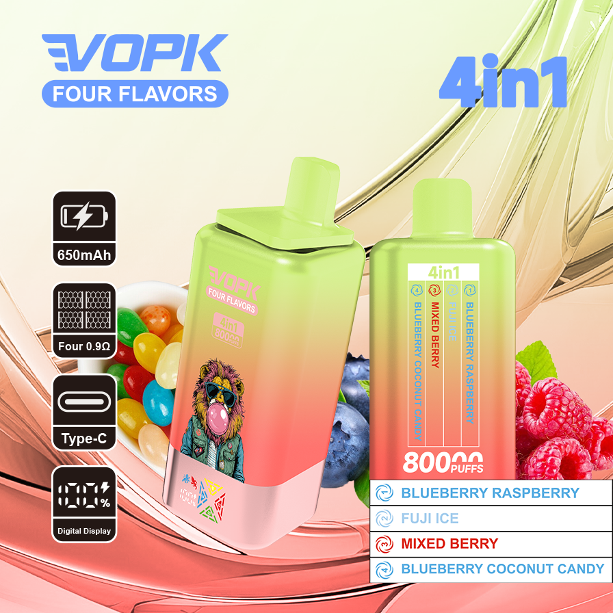 Alternative view of VOPK Four flavors 80000puffs Vape
